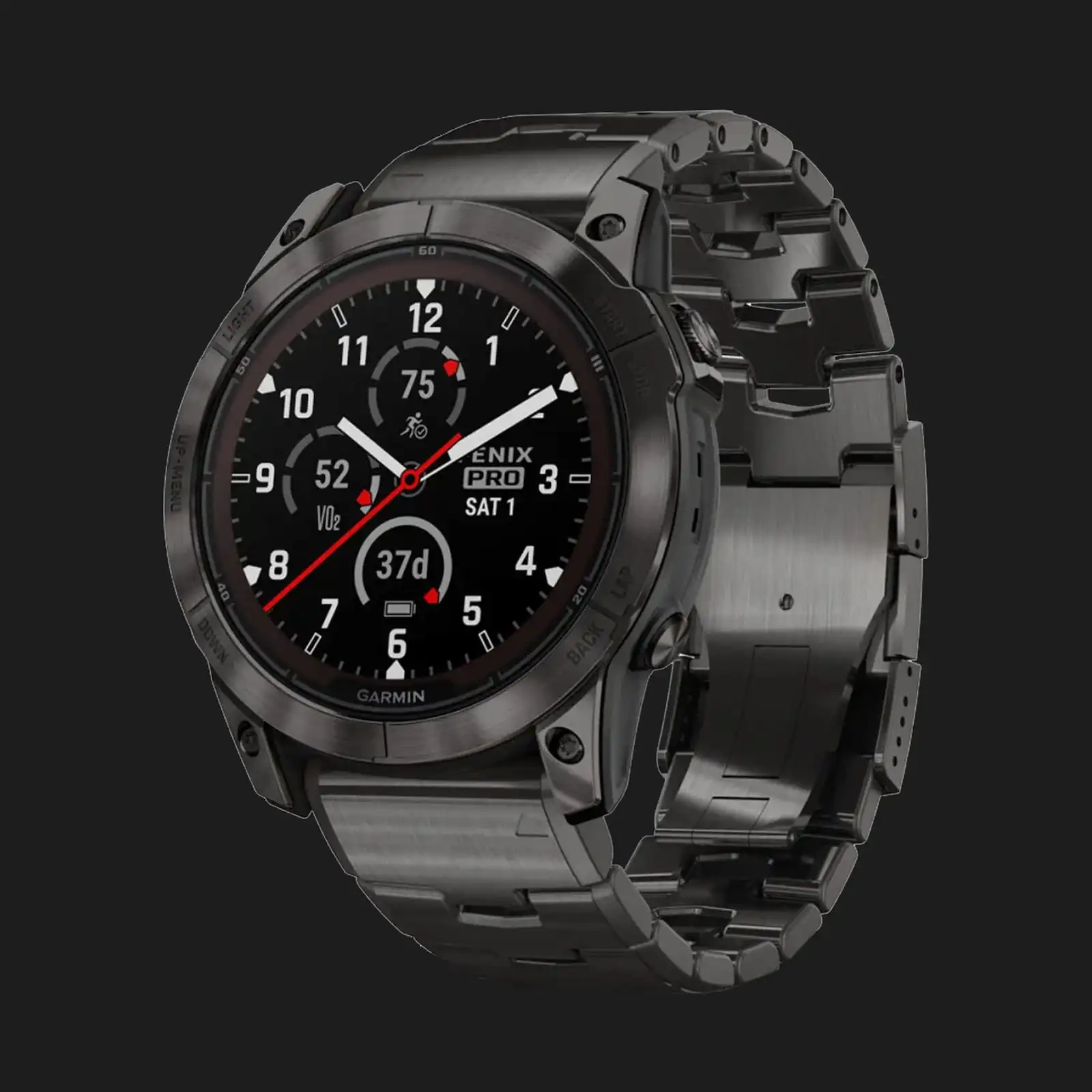 Garmin Fenix 7X Pro Sapphire Solar Carbon Gray DLC Titanium with Titanium Band