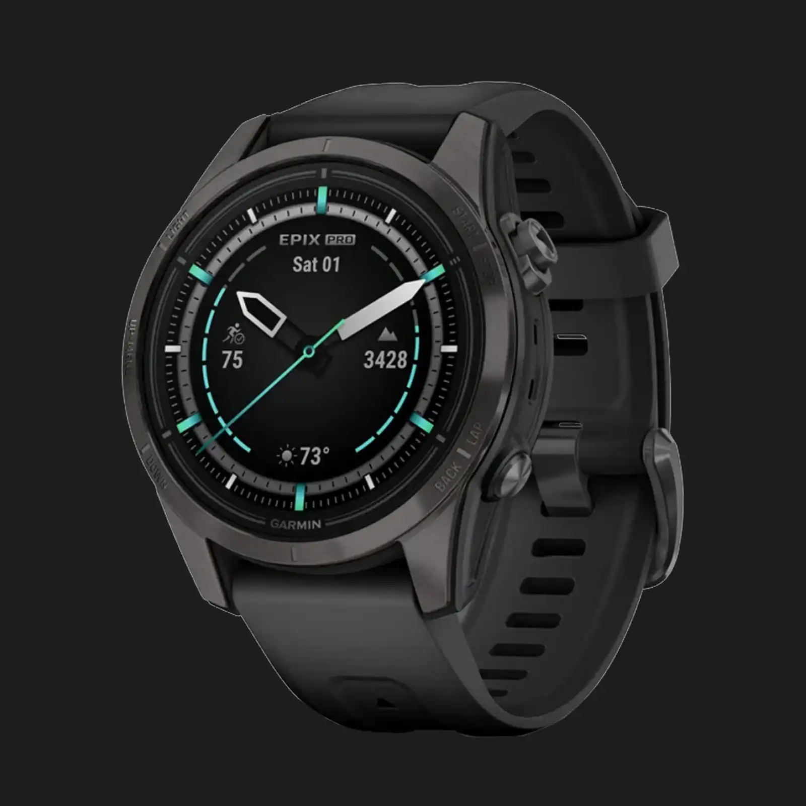 Garmin Epix Pro (Gen 2) Sapphire 42mm Carbon Gray DLC Titanium with Black Band