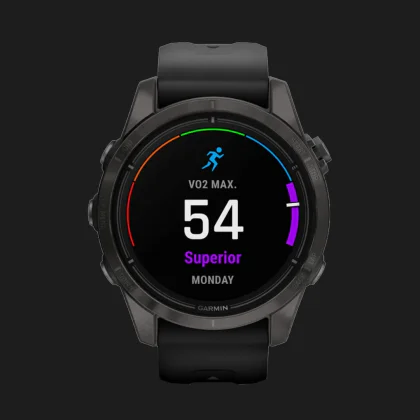 Garmin Epix Pro (Gen 2) Sapphire 42mm Carbon Gray DLC Titanium with Black Band в Нетішині