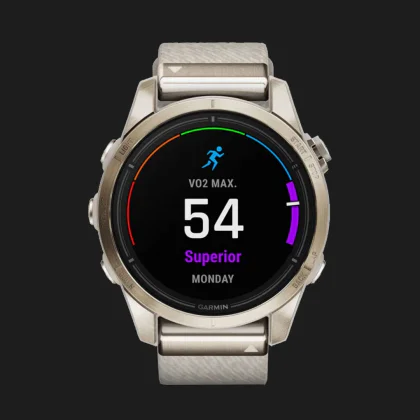 Garmin Epix Pro (Gen 2) Sapphire 42mm Soft Gold with Cream Heathered Nylon Band в Нетішині