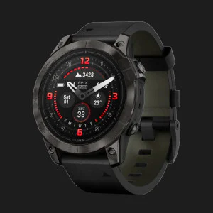Garmin Epix Pro (Gen 2) Sapphire 47mm Carbon Gray DLC Titanium with Black Leather Band в Бердичеві