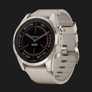 Garmin Fenix 7S Pro Sapphire Solar Soft Gold with Limestone Leather Band в Бердичеві