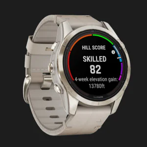 Garmin Fenix 7S Pro Sapphire Solar Soft Gold with Limestone Leather Band в Бердичеві