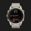 Garmin Fenix 7S Pro Sapphire Solar Soft Gold with Limestone Leather Band