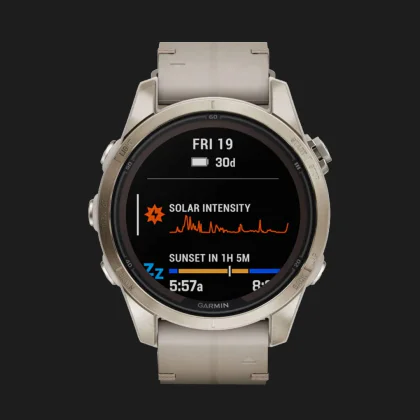 Garmin Fenix 7S Pro Sapphire Solar Soft Gold with Limestone Leather Band в Тернополі