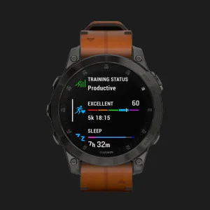 Garmin Epix (Gen 2) Sapphire Black Titanium with Chestnut Leather Band в Чернігові