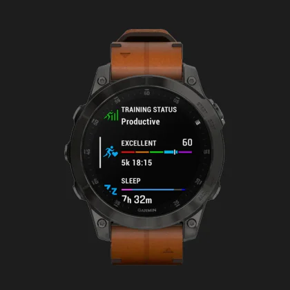 Garmin Epix (Gen 2) Sapphire Black Titanium with Chestnut Leather Band в Дніпрі