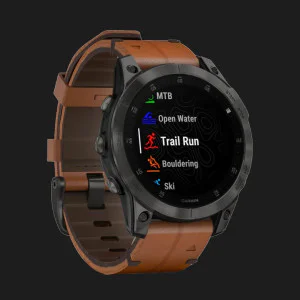 Garmin Epix (Gen 2) Sapphire Black Titanium with Chestnut Leather Band в Чернігові