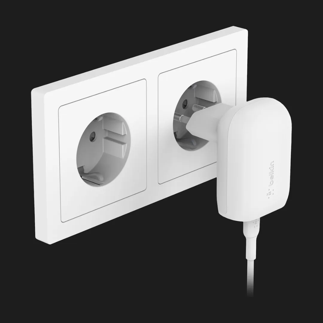 Зарядний пристрій Belkin 30W USB-С GAN PD PPS (White)