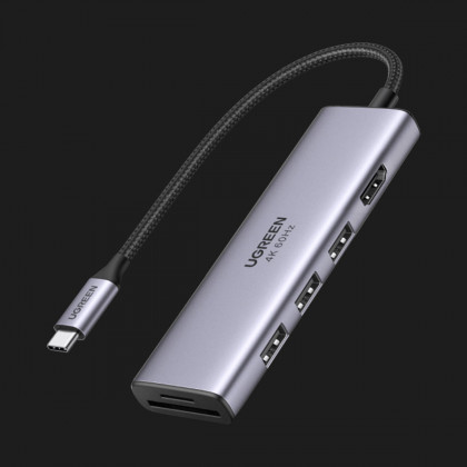 UGREEN CM511 6-in-1 USB Type-C to 3xUSB 3.0 with HDMI with SD/TF (Space Gray) в Киеве