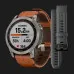 Garmin Fenix 7 Sapphire Solar Titanium with Chestnut Leather Band