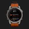 Garmin Fenix 7 Sapphire Solar Titanium with Chestnut Leather Band