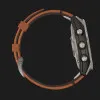 Garmin Fenix 7 Sapphire Solar Titanium with Chestnut Leather Band