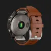 Garmin Fenix 7 Sapphire Solar Titanium with Chestnut Leather Band