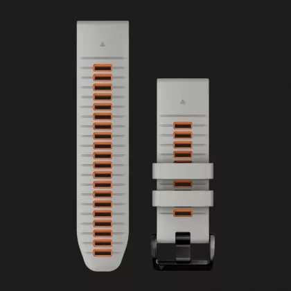 Ремешок Garmin 26mm QuickFit Fog Gray/Ember Orange Silicone Band (010-13281-02)