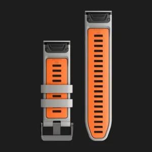Ремешок Garmin 26mm QuickFit Fog Gray/Ember Orange Silicone Band (010-13281-02)