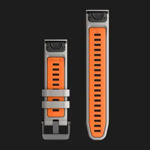 Ремешок Garmin 22mm QuickFit Watch Bands Fog Gray/Ember Orange Silicone (010-13280-02)