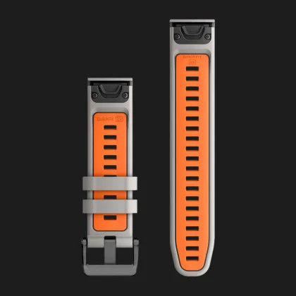 Ремешок Garmin 22mm QuickFit Watch Bands Fog Gray/Ember Orange Silicone (010-13280-02) в Коломые