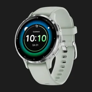 Garmin Venu 3S Silver Stainless Steel Bezel with Sage Gray Case and Silicone Band в Бердичеві
