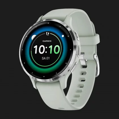 Годинник Garmin Venu 3S Silver Stainless Steel Bezel with Sage Gray Case and Silicone Band (010-02785-01)