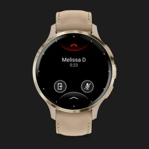 Garmin Venu 3S Soft Gold Stainless Steel Bezel with French Gray Case and Leather Band в Бердичеві
