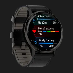 Garmin Venu 3 Slate Stainless Steel Bezel with Black Case and Black Leather Band в Бердичеве
