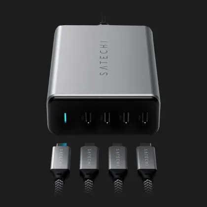 Зарядний пристрій Satechi 165W USB-C 4-Port PD GaN Charger (Space Gray) (ST-UC165GM-EU) в Києві