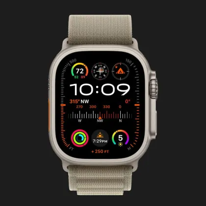 Apple Watch Ultra 2 49mm GPS + LTE Titanium Case with Olive Alpine Loop Medium (MREY3) в Нетішині