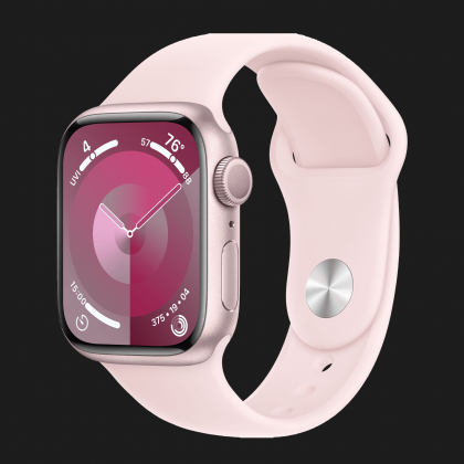 Apple Watch Series 9 41mm Pink Aluminum Case with Light Pink Sport Band S/M (MR933)
