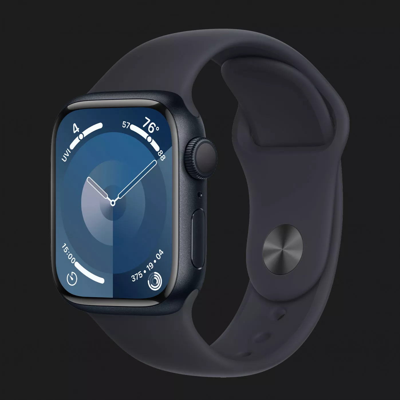 Купить Apple Watch Series 9 45mm Midnight Aluminum Case with White Sport  Band (2023) — цены ⚡, отзывы ⚡, характеристики — ЯБКО