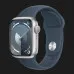 Apple Watch Series 9 45mm Silver Aluminum Case with Storm Blue Sport Band M/L (MR9E3)