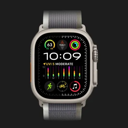 Apple Watch Ultra 2 49mm GPS + LTE Titanium Case with Green/Gray Trail Loop M/L (MRF43) в Нетішині