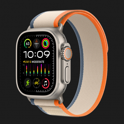 Apple Watch Ultra 2 49mm GPS + LTE Titanium Case with Orange/Beige Trail Loop S/M (MRF13) в Броварах