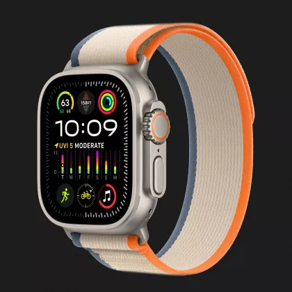 Apple Watch Ultra 2 49mm GPS + LTE Titanium Case with Orange/Beige Trail Loop S/M (MRF13) в Кам'янці - Подільскому