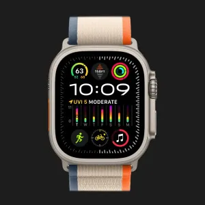 Apple Watch Ultra 2 49mm GPS + LTE Titanium Case with Orange/Beige Trail Loop M/L (MRF23)