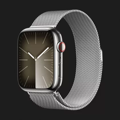 Apple Watch Series 9 45mm GPS + LTE, Silver Stainless Steel Case with Silver Milanese Loop (MRMQ3) в Киеве