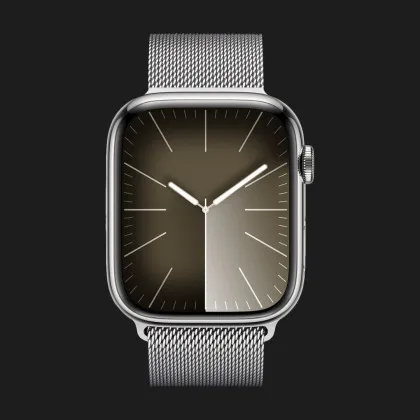 Apple Watch Series 9 45mm GPS + LTE, Silver Stainless Steel Case with Silver Milanese Loop (MRMQ3) в Кам'янці - Подільскому