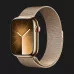 Apple Watch Series 9 45mm GPS + LTE, Gold Stainless Steel Case with Gold Milanese Loop (MRMU3)