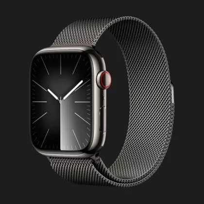 Apple Watch Series 9 45mm GPS + LTE, Graphite Stainless Steel Case with Graphite Milanese Loop (MRMX3) в Самборі