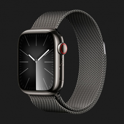 Apple Watch Series 9 41mm GPS + LTE, Graphite Stainless Steel Case with Graphite Milanese Loop (MRJA3) в Нововолынске