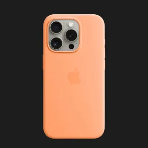 Оригинальный чехол Apple Silicone Case with MagSafe для iPhone 15 Pro (Orange Sorbet) (MT1H3) в Хмельницком