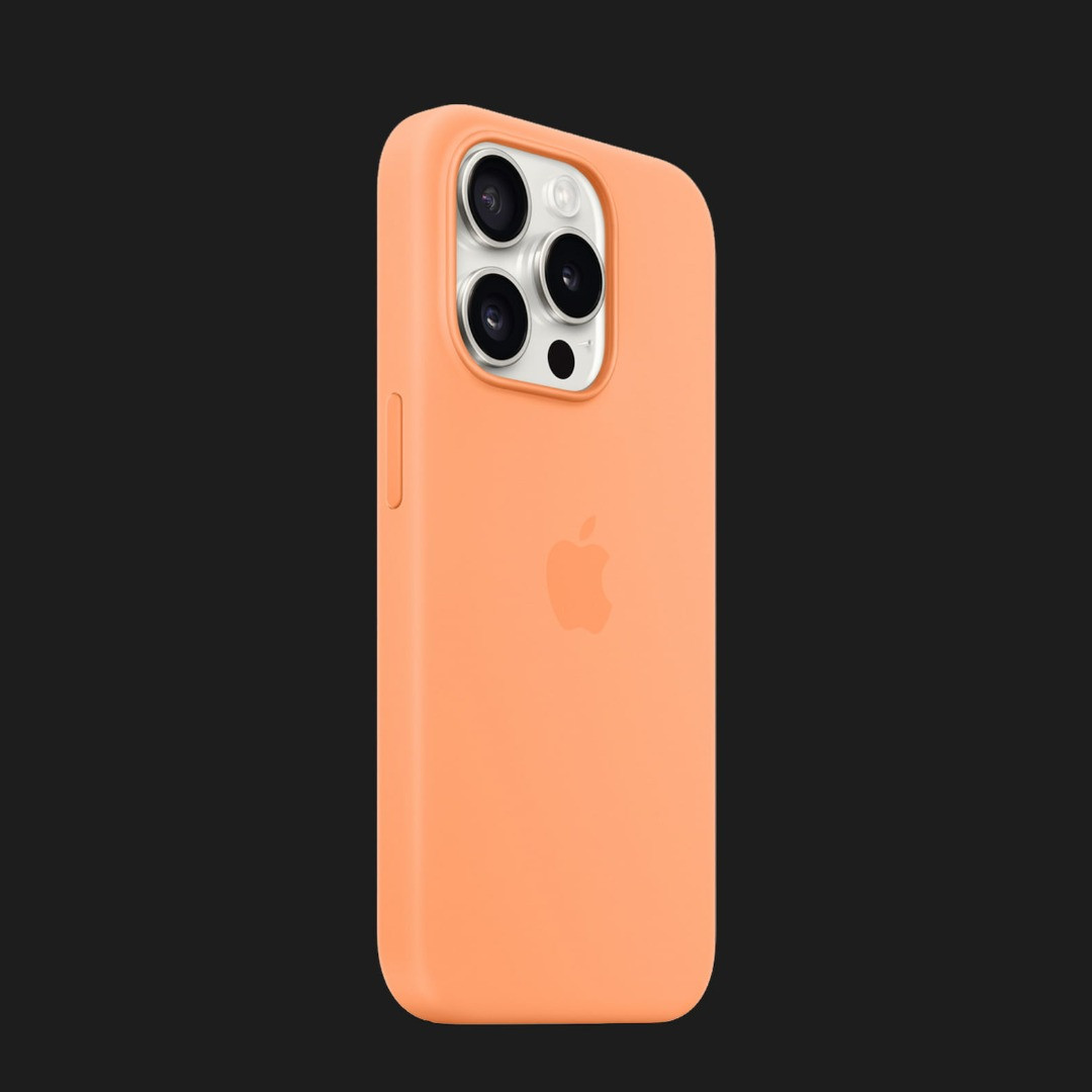 Оригінальний чохол Apple Silicone Case with MagSafe для iPhone 15 Pro (Orange Sorbet) (MT1H3)