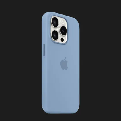 Оригинальный чехол Apple Silicone Case with MagSafe для iPhone 15 Pro Max (Winter Blue) (MT1Y3)