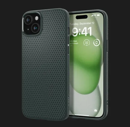 Чехол Spigen Liquid Air для iPhone 15 Plus (Abyss Green)