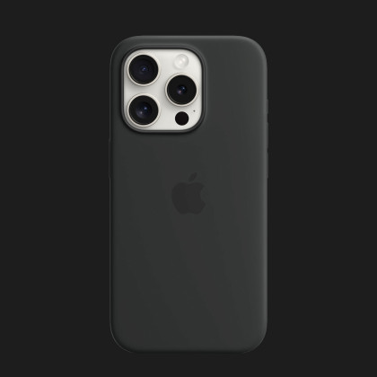 Оригинальный чехол Apple Silicone Case with MagSafe для iPhone 15 Pro Max (Black) (MT1M3) в Херсоне