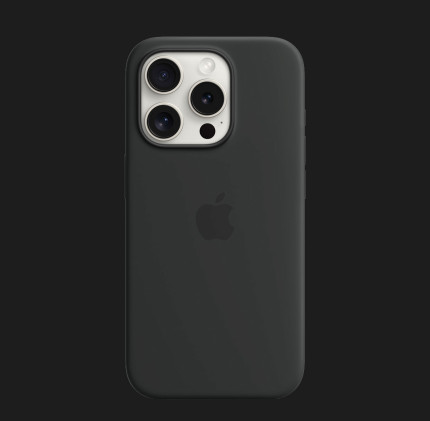 Оригинальный чехол Apple Silicone Case with MagSafe для iPhone 15 Pro (Black) (MT1A3)