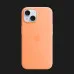 Оригинальный чехол Apple Silicone Case with MagSafe для iPhone 15 (Orange Sorbet) (MT0W3)