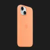Оригинальный чехол Apple Silicone Case with MagSafe для iPhone 15 Plus (Orange Sorbet) (MT173)