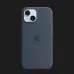 Оригинальный чехол Apple Silicone Case with MagSafe для iPhone 15 Plus (Storm Blue) (MT123)