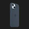 Оригинальный чехол Apple Silicone Case with MagSafe для iPhone 15 Plus (Storm Blue) (MT123)